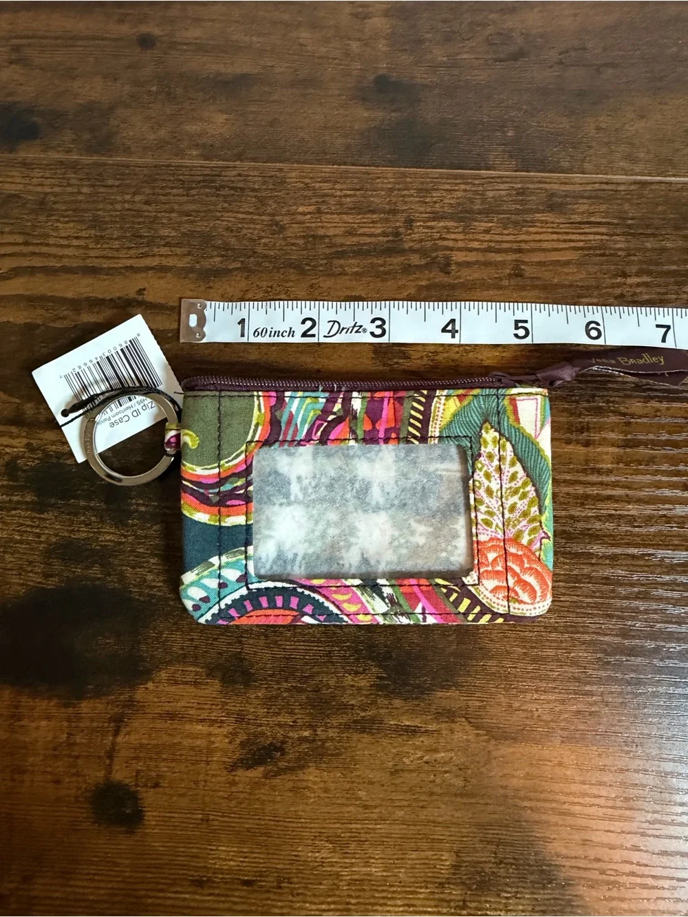 Vera Bradley Multicolor Paisley ID Wallet in Green, Pink & Orange
